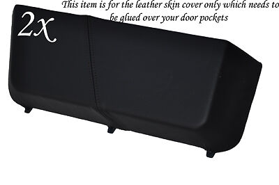 BLACK STITCH FITS BMW 3 SERIES E30 1982-1992 2X DOOR POCKETS LEATHER COVERS