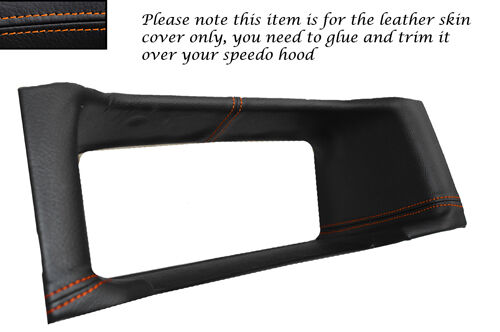 ORANGE STITCH FITS VW T4 TRANSPORTER CARAVELLE DASH CLOCK SURROUND LEATHER COVER