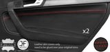 RED STITCH 2X REAR DOOR CARD TRIM LEATHER COVER FOR AUDI A3 8P 04-12 5 DOOR