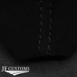 BLACK STITCH MANUAL SUEDE GEAR GAITER COVER+PLASTIC FRAME FOR AUDI Q2 16-22