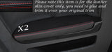 RED STITCH 2X REAR DOOR ARMREST LEATHER COVERS FITS AUDI A3 8P S3 03-12 3DR