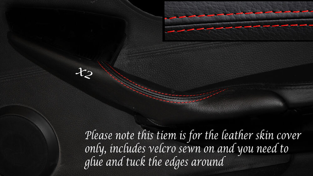 RED STITCH 2X DOOR HANDLE LEATHER SKIN COVERS FITS BMW 6 SERIES E63 E64 04-10