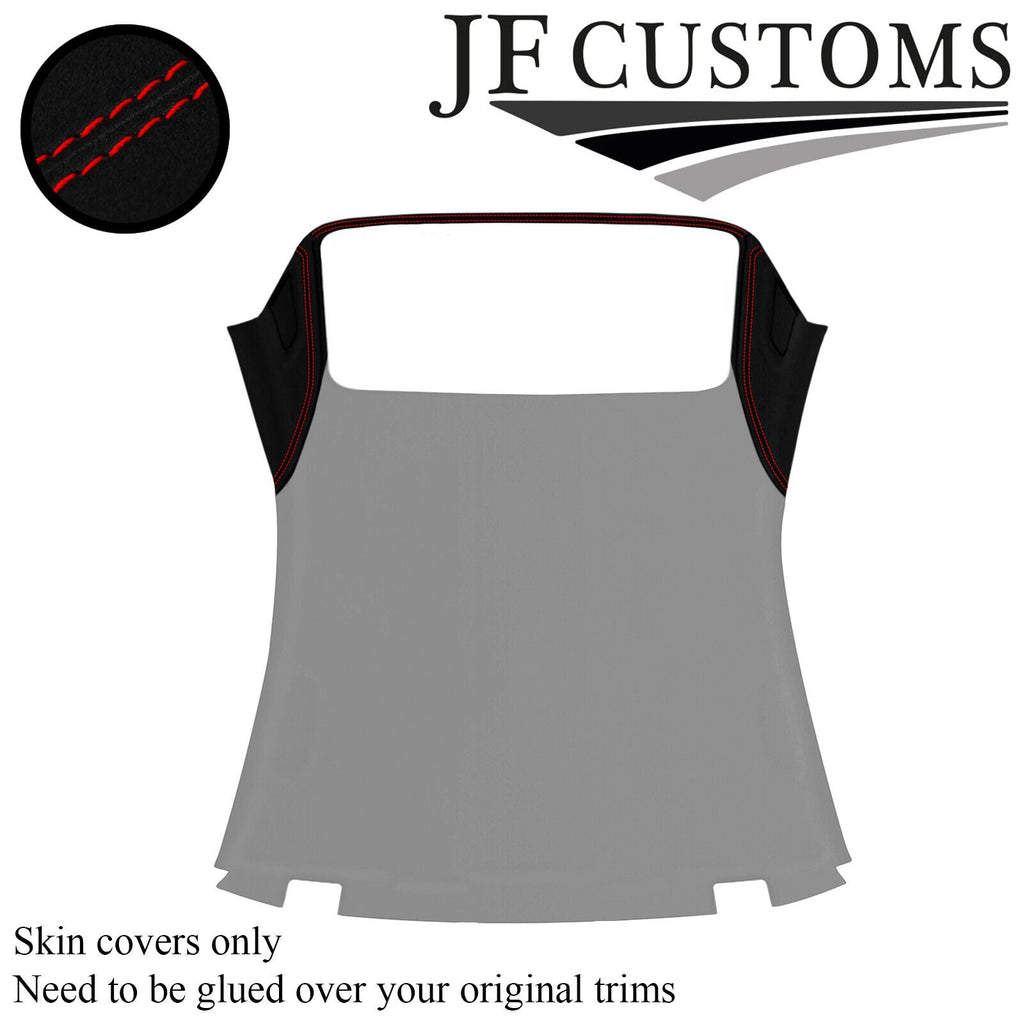 RED STITCH SUEDE 2X C PILLAR+TRIM HARDTOP ROOF COVER FOR BMW E46 CONVERTIBLE