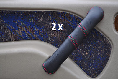 red stitch FITS NISSAN TERRANO 93-06 2X FRONT DOOR HANDLE LEATHER COVER