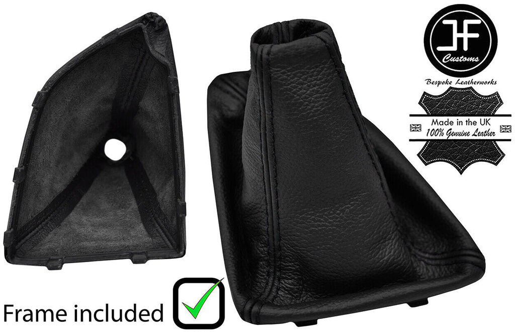 BLACK STITCH LEATHER MANUAL GEAR GAITER+PLASTIC FRAME FOR BMW 2 F45 F46 14-18