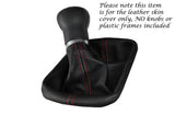 RED STITCH MANUAL LEATHER GEAR GAITER FITS AUDI A1 2010-2014 CUSTOM NEW