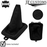 BLACK STITCH LEATHER MANUAL GEAR GAITER + FRAME FOR MITSUBISHI PININ 1998-2007