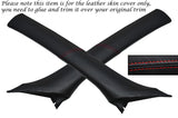 RED STITCH 2X WINDSCREEN A PILLAR LEATHER COVERS FITS ALFA ROMEO 159 05-11