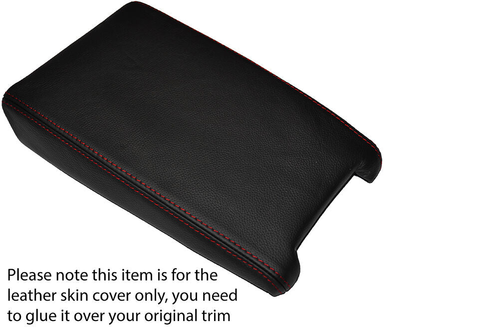 RED STITCH ARMREST LID LEATHER SKIN COVER FITS VAUXHALL OPEL OMEGA C 99-03