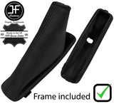 BLACK STITCH LEATHER HANDBRAKE GAITER+PLASTIC FRAME FOR SEAT LEON MK3 2012-2017