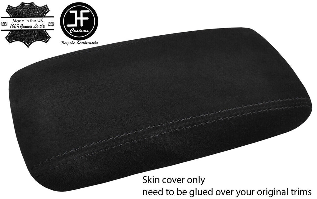 BLACK STITCHING ARMREST REAL SUEDE COVER FITS HONDA PRELUDE MK4 1992-1996