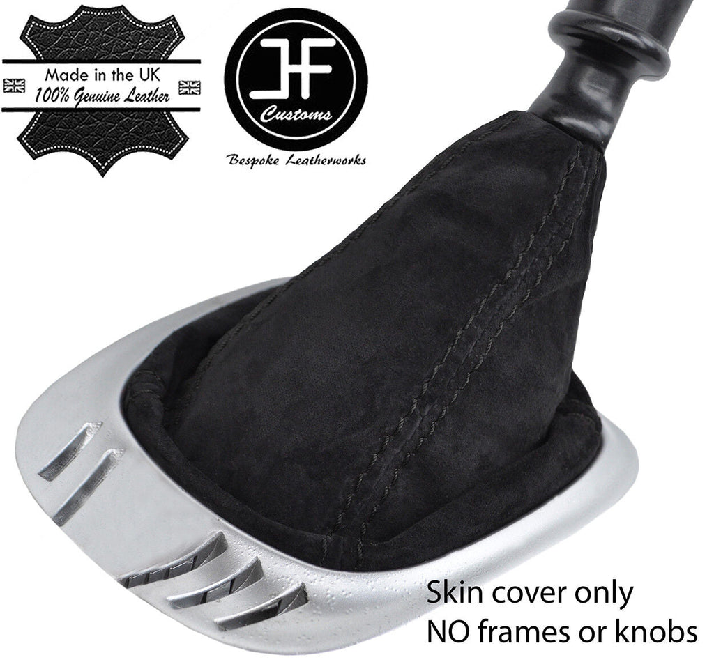 BLACK STITCHING REAL SUEDE GEAR GAITER FITS VW SHARAN MK1 1995-2000 CUSTOM NEW