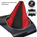 BLACK & RED TOP GRAIN LEATHER MANUAL GEAR GAITER FITS FORD MONDEO MK3 01-03