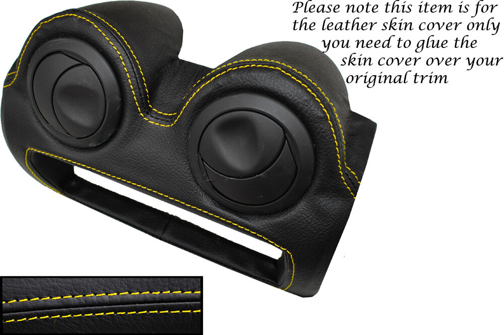 YELLOW STITCH RADIO SURROUND LEATHER SKIN COVER FITS LOTUS ELISE EXIGE S2 07-13