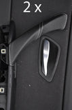 white stitch FITS BMW 3 SERIES E90 E91 2X REAR DOOR HANDLE LEATHER COVERS STYLE2