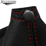 RED STITCH LEATHER GEAR GAITER + PLASTIC FRAME FITS SUZUKI VITARA SZ-T 2021