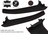 RED STITCH 2X DOOR SILL TRIM TOP GRAIN LEATHER COVER FOR LOTUS ELISE S2 07-11