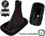 RED STITCH LEATHER AUTOMATIC GEAR+PLASTIC FRAME FOR ALFA ROMEO 166 98-07