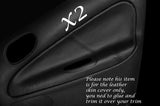 BLACK STITCH 98-10 FITS PEUGEOT 206 5 DOOR 2X REAR DOOR CARD LEATHER COVERS ONLY