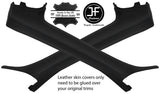 BLACK STITCH 2X A PILLAR LEATHER COVERS FITS AUDI A4 B6 B7 CABRIO 02-09 STYLE 2