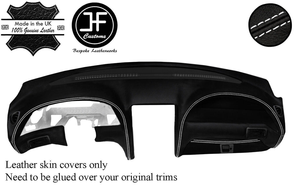 WHITE STITCH DASH DASHBOARD REAL LEATHER COVER FITS FORD MUSTANG 1994-2004