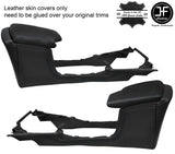 BLACK STITCH CENTRE CONSOLE & ARMREST LID LEATHER COVERS FOR TOYOTA HILUX 16-19