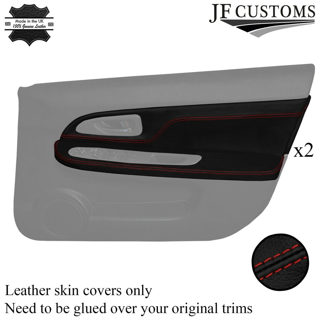 D RED STITCH 2X FRONT DOOR CARD TRIM KIT COVER FOR SUBARU IMPREZA WRX STI 03-07