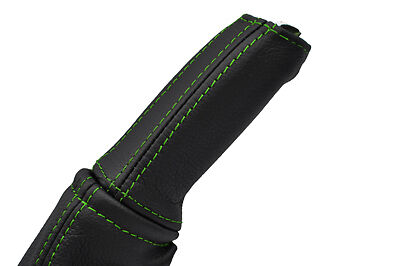 green stitch FITS VAUXHALL OPEL CORSA D 06-11 LEATHER HANDBRAKE HANDLE COVER