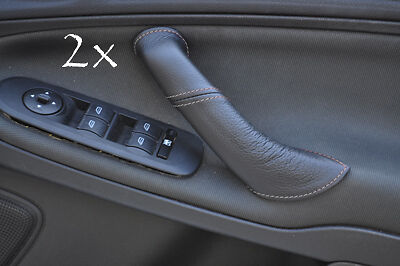 FITS FORD S-MAX & GALAXY MK3 2X grey stitch LEATHER DOOR HANDLE COVERS
