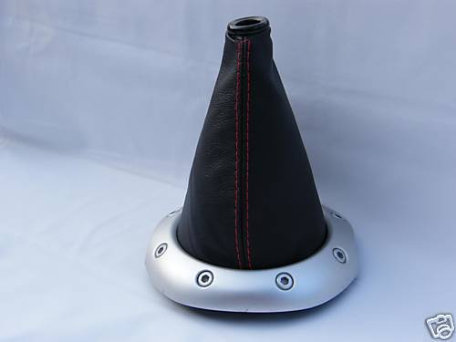 FITS MG TF MGTF BLAK GEAR GAITER GENUINE LEATHER RED STITCH CUSTOM NEW
