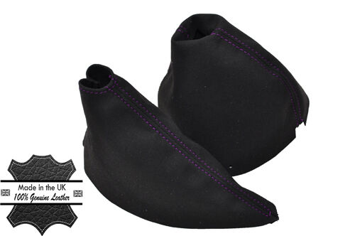 PURPLE DOUBLE STITCH FITS NISSAN 350Z 2003-2009 SUEDE GEAR HANDBRAKE GAITER