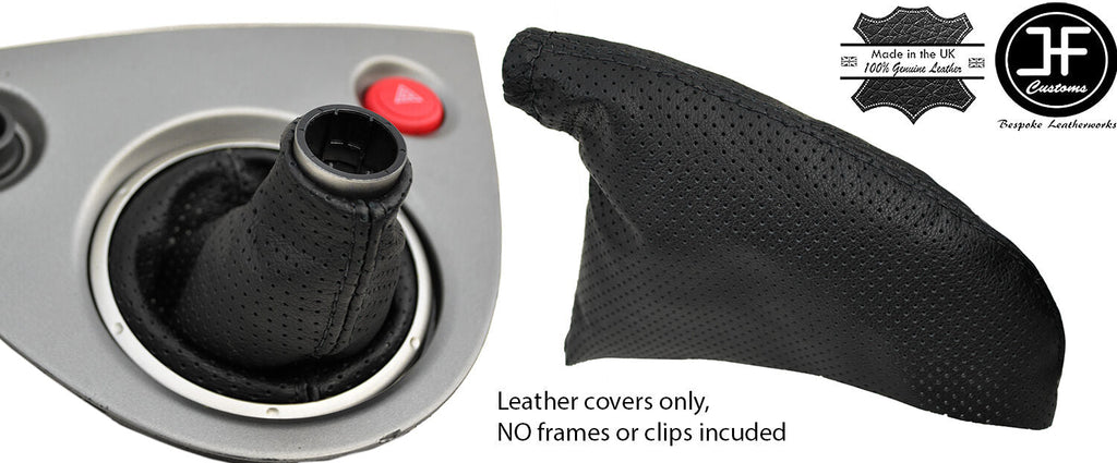 BLACK STITCH PERFORATED LEATHER GAITER SET FITS HONDA CIVIC EP3 TYPE R 01-05