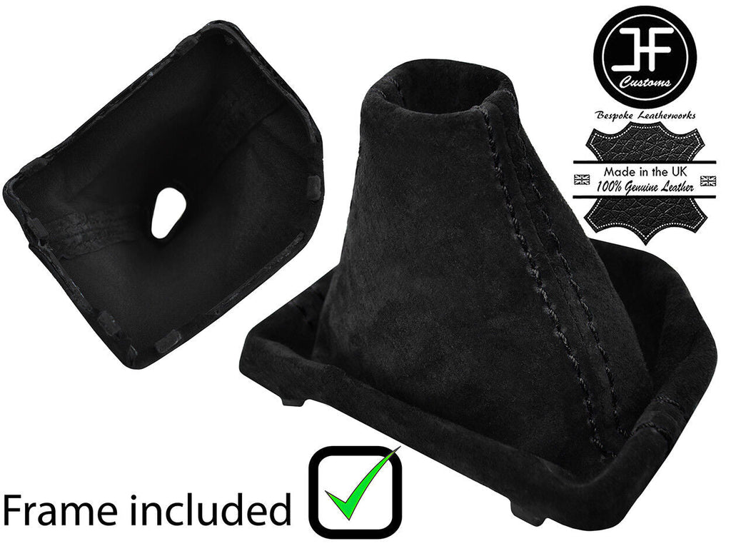 BLACK STITCHING SUEDE AUTOMATIC GEAR GAITER + PLASTIC FRAME FOR VW T6 2016-2019