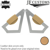 CREAM LEATHER 2X CONSOLE KNEE PAD TRIM COVERS FOR AUDI TT MK1 1998-2006