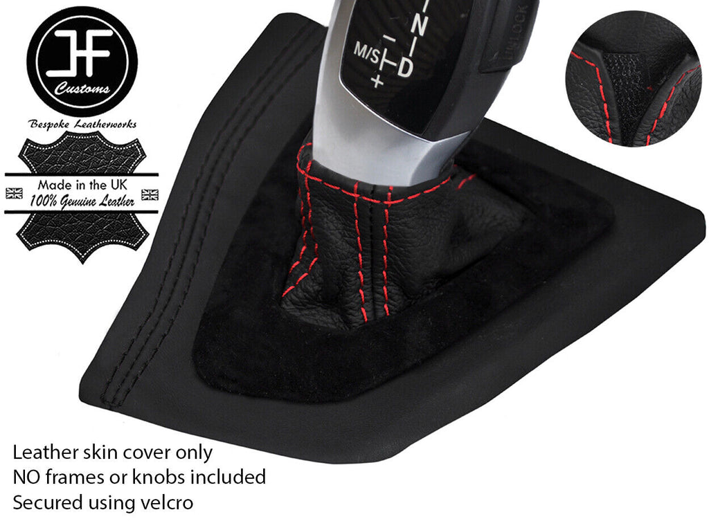 RED STITCH LEATHER AUTOMATIC GEAR GAITER FOR BMW 3 SERIES F30 F31 12-15