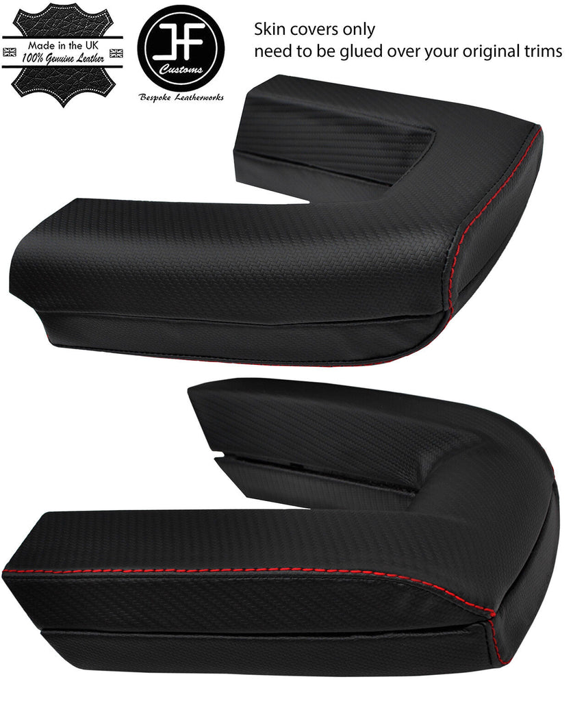 RED STITCH ROLL OVER BAR CARBON VINYL COVERS FITS BMW Z4 E85 ROADSTER 03-09