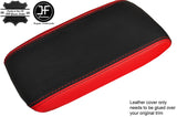 BLACK & RED REAL LEATHER ARMREST LID COVER FOR SKYLINE R32 GTR GTS 1989-1993
