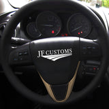 FOR MAZDA 6 MK2 08-12 CREAM & BLACK LEATHER COVERED STEERING WHEEL TRIM + FRAME