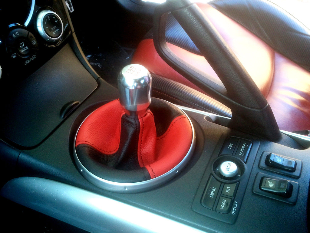 FITS MAZDA RX8 GEAR GAITER SHIFT BOOT 2 TONE BLACK RED TONE 2003+ CUSTOM NEW