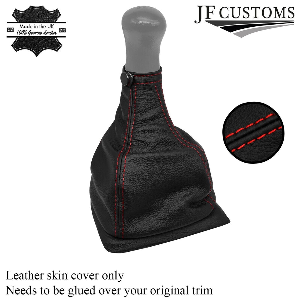 FITS MAZDA 323F 89-94 RED STITCH OVER-RUBBER LEATHER GEAR GAITER CUSTOM NEW