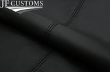 BLACK STITCHING LEATHER 2X FRONT DOOR ARMREST COVERS FITS FIAT 124 SPIDER 16-20