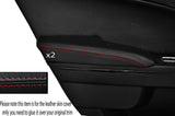 RED STITCHING 2X REAR DOOR ARMREST SKIN COVERS FITS CHRYSLER 300 2012-2016