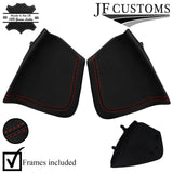 D RED STITCH LEATHER 2X DASH END TRIM COVER + FRAMES FITS PORSCHE 911 997 05-12