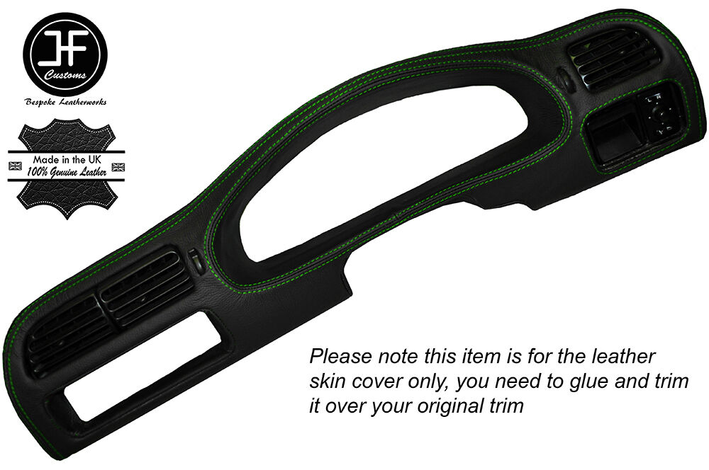GREEN STITCH SPEEDO DASH TRIM LEATHER SKIN COVER FITS NISSAN PULSAR GTIR GTI-R