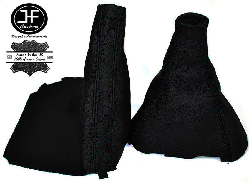 BLACK STICH LEATHER MANUAL GEAR HANDBRAKE SET FOR TOYOTA JZX100 CHASER 96-2000