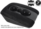 BLACK STITCH DOUBLE CUP ARMREST LID REAL SUEDE COVER ONLY FITS AUDI Q7 07-15