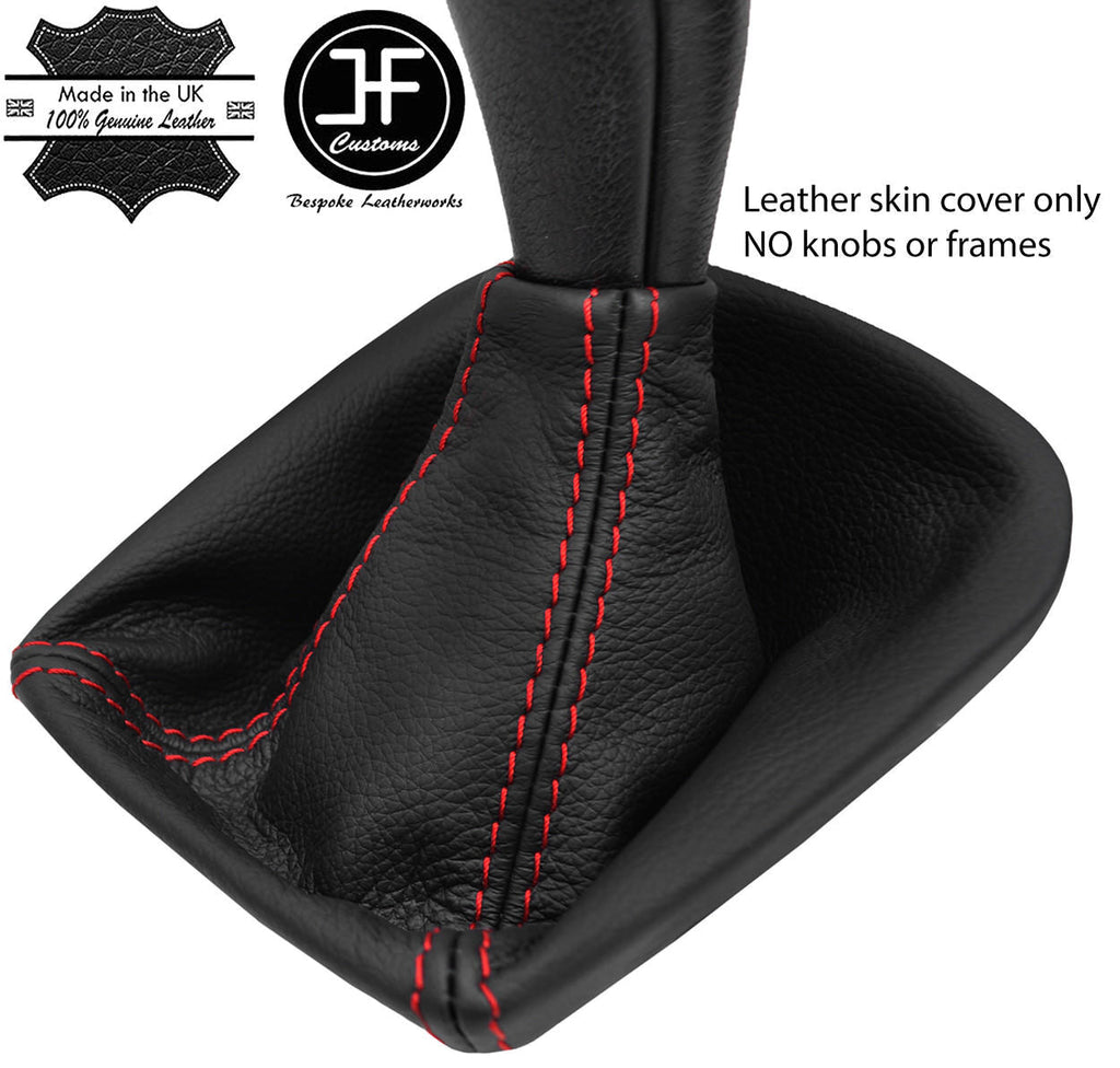 RED STITCH TOP GRAIN LEATHER GEAR GAITER FOR SUBARU IMPREZA WRX STI 2005-2007