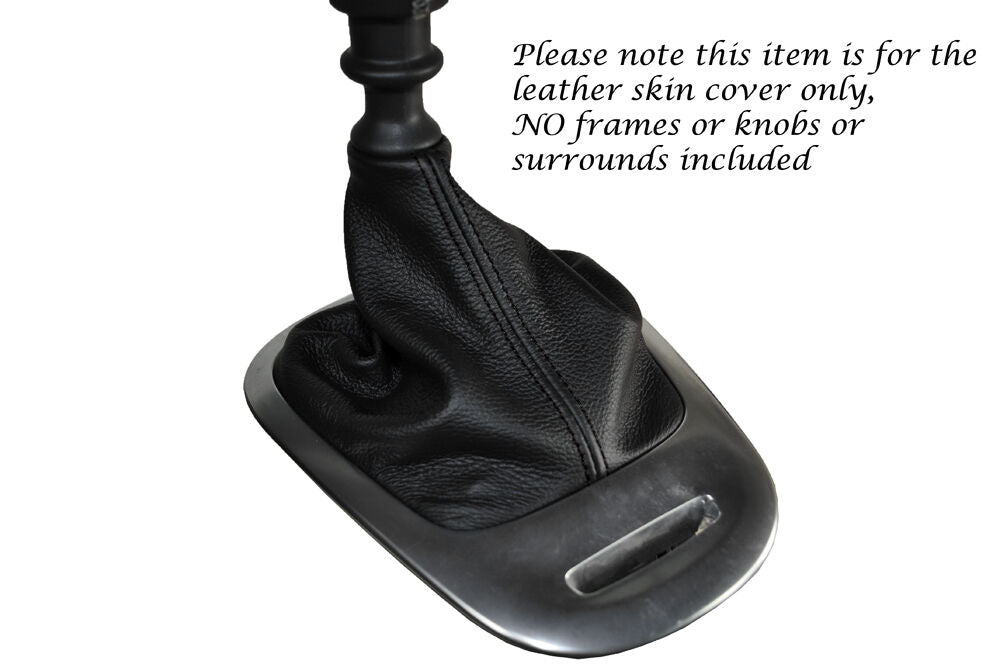 BLACK STITCHING LEATHER GEAR GAITER FITS RENAULT GRAND SCENIC 2009-2014