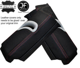 RED STITCHING 2X UPPER B PILLAR LEATHER COVERS FITS AUDI A5 COUPE 2007-2014