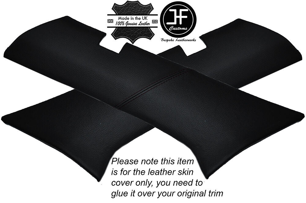 BLACK STITCH 2X REAR D POST PILLAR LEATHER COVER FITS BMW E30 TOURING 82-93